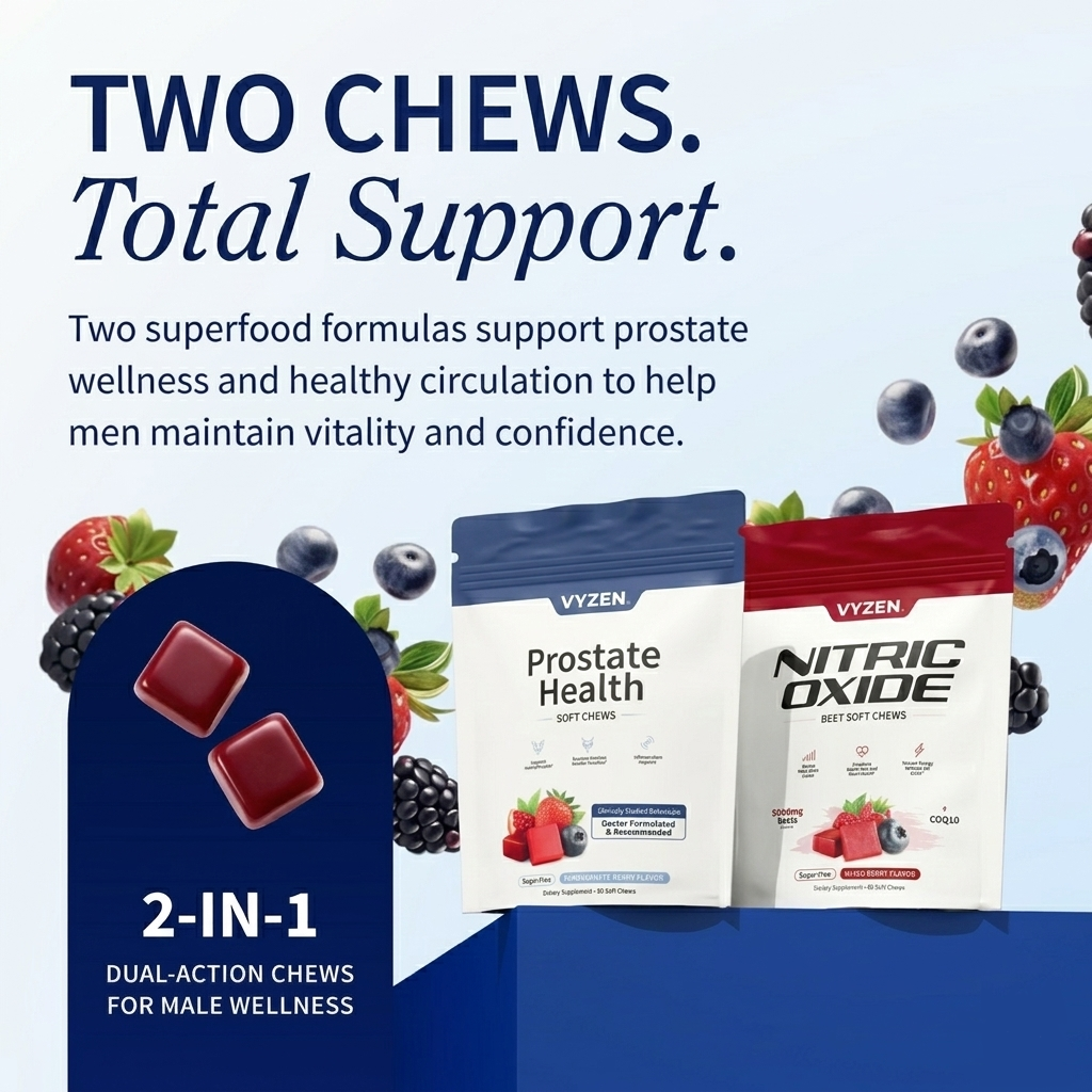 Men's Vitality Bundle: Prostate + Nitric Oxide Soft Chews | 60+60 Count