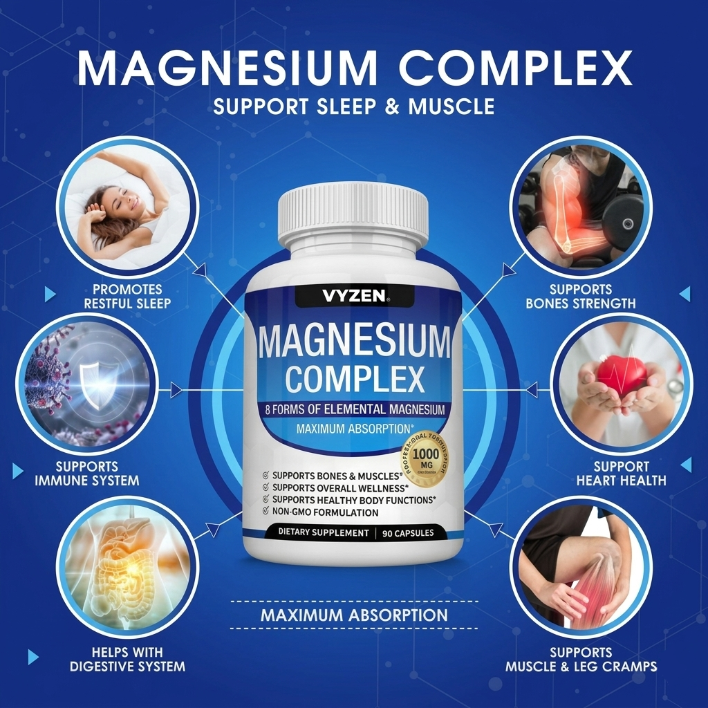 Magnesium Complex 8 Forms | 1000mg 90 Capsules
