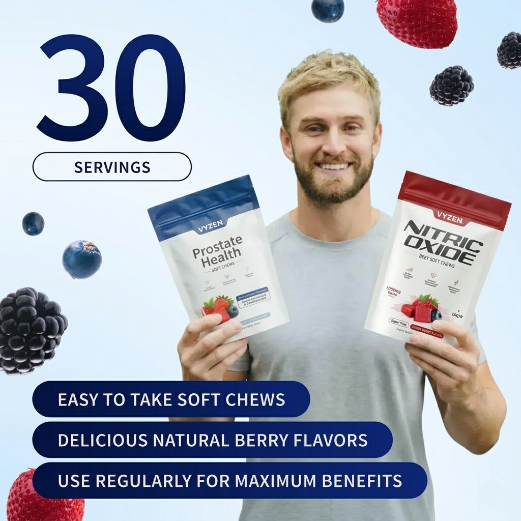 Men's Vitality Bundle: Prostate + Nitric Oxide Soft Chews | 60+60 Count