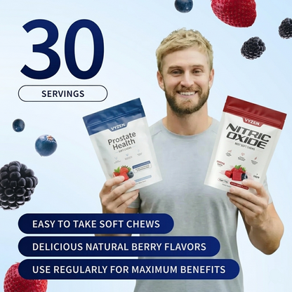 Men's Vitality Bundle: Prostate + Nitric Oxide Soft Chews | 60+60 Count