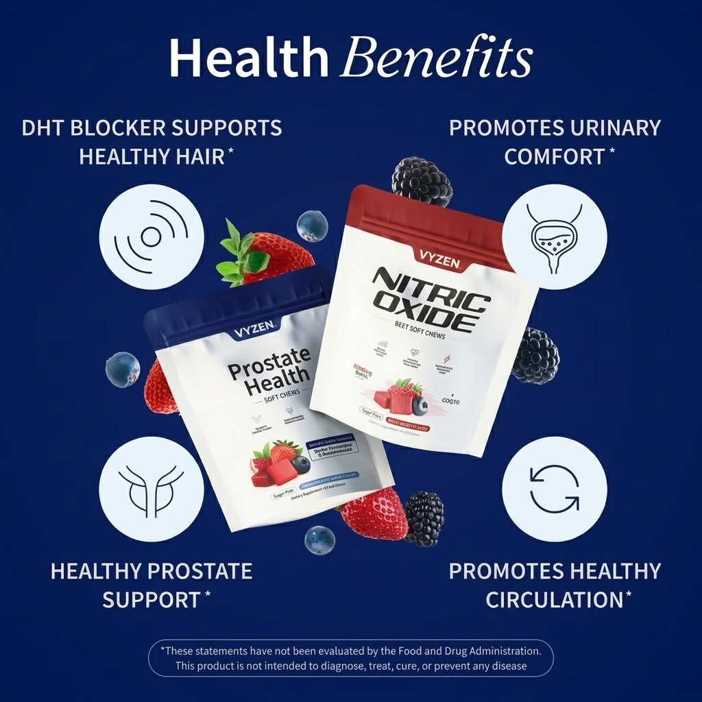 Men's Vitality Bundle: Prostate + Nitric Oxide Soft Chews | 60+60 Count