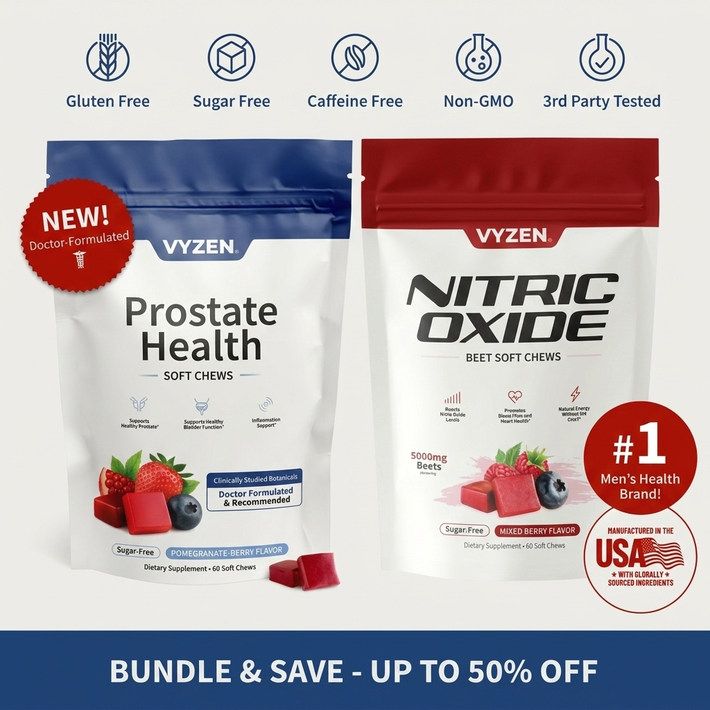 Men's Vitality Bundle: Prostate + Nitric Oxide Soft Chews | 60+60 Count